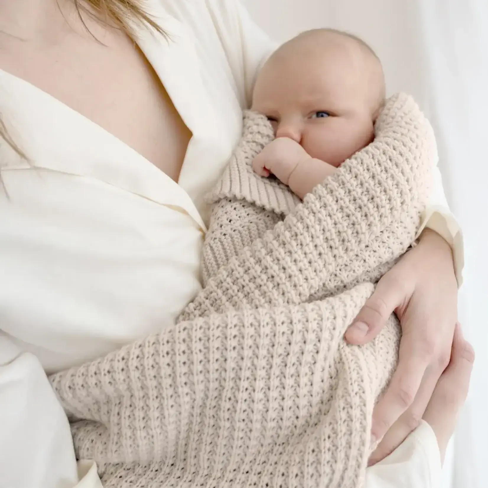 Bemini Bemini - Blanket 80*100 cm Knitted 83 sesame