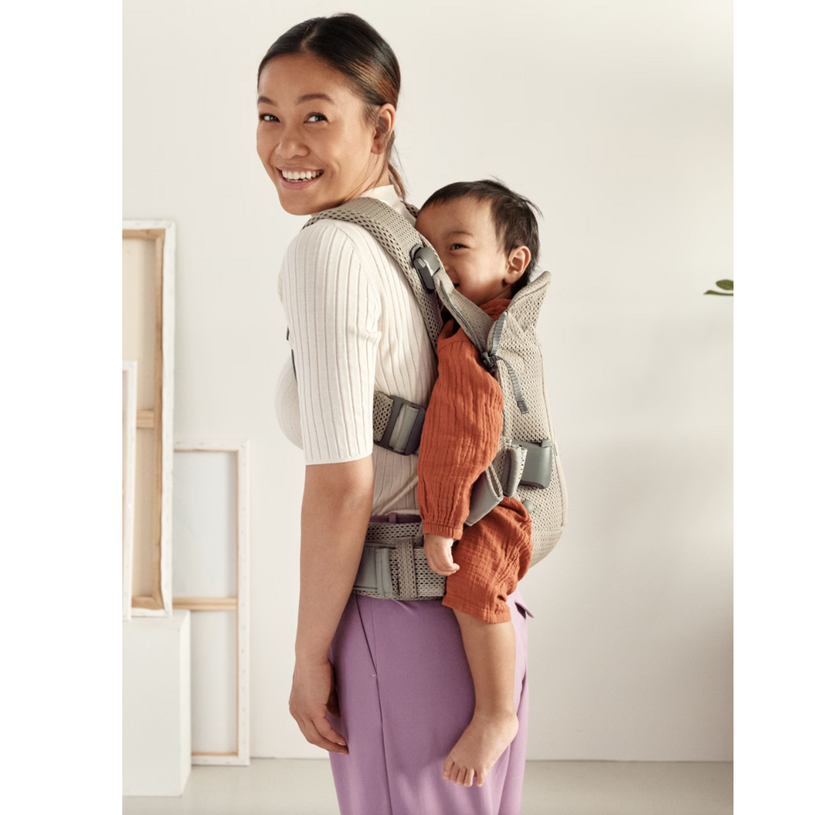 Babybjorn BabyBjorn - Draagzak One Air 3D Mesh Grijs beige