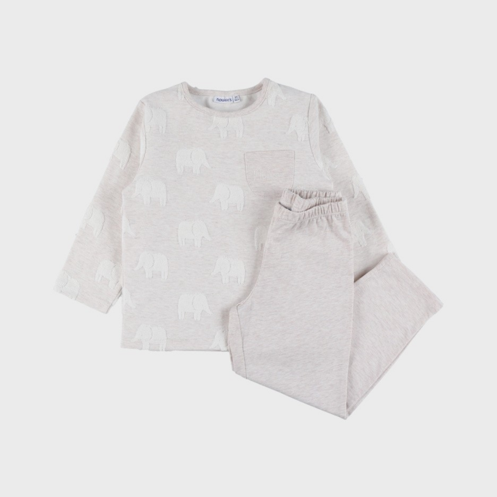 Noukies Noukies - Pyjama, Jacquard Katoen - Olifant Beige (100% katoen)