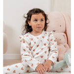 Noukies Noukies - Pyjama, Bedrukt Velours - Wit Hartjes