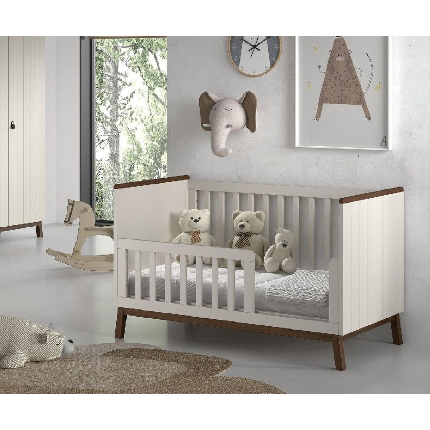 Jaxx Jaxx - Sezane Baby-/Peuterbed 70 X 140 cm Clay/Walnoot