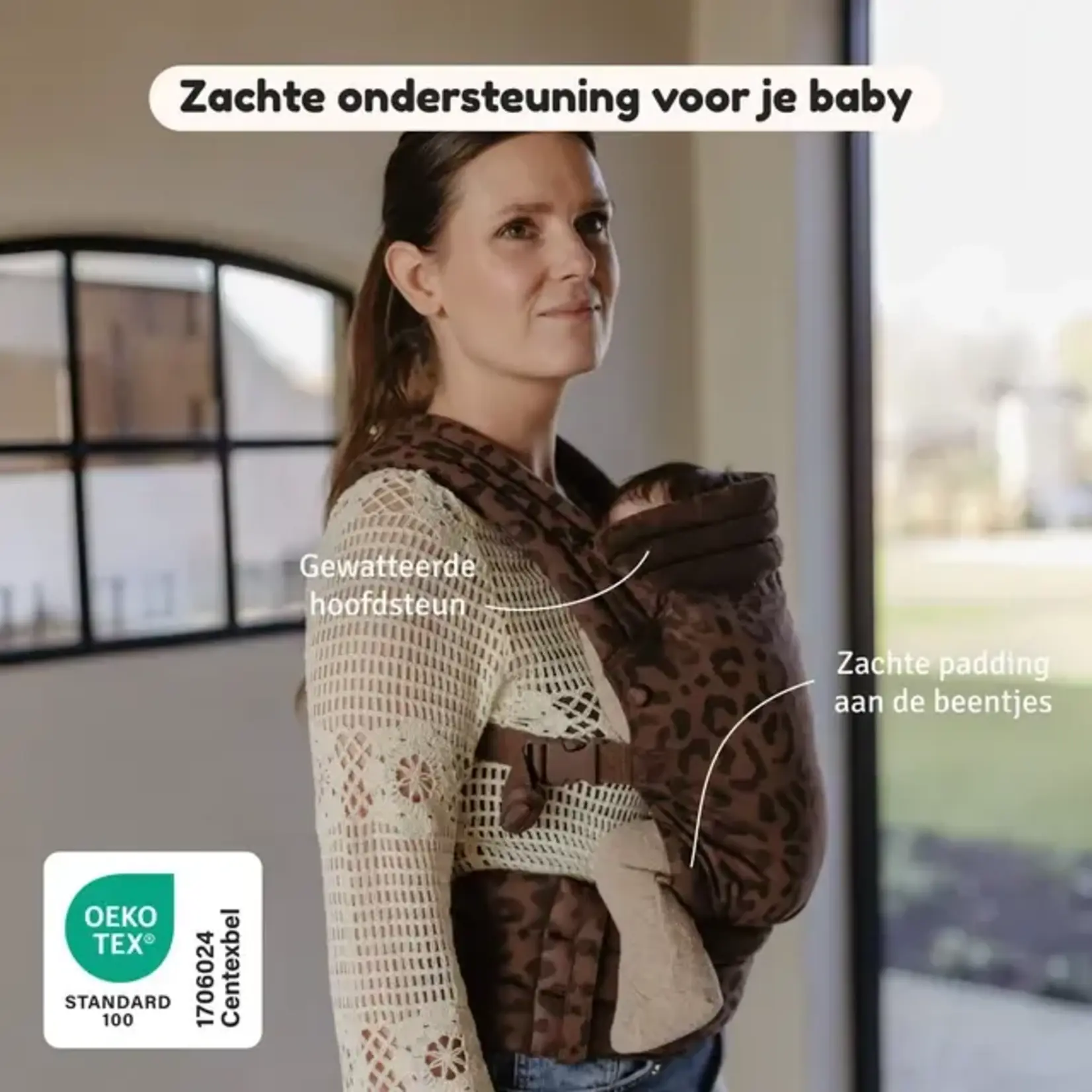 Aeromoov AeroMoov - Ergonomische Full Buckle draagzak - Leopard Brown
