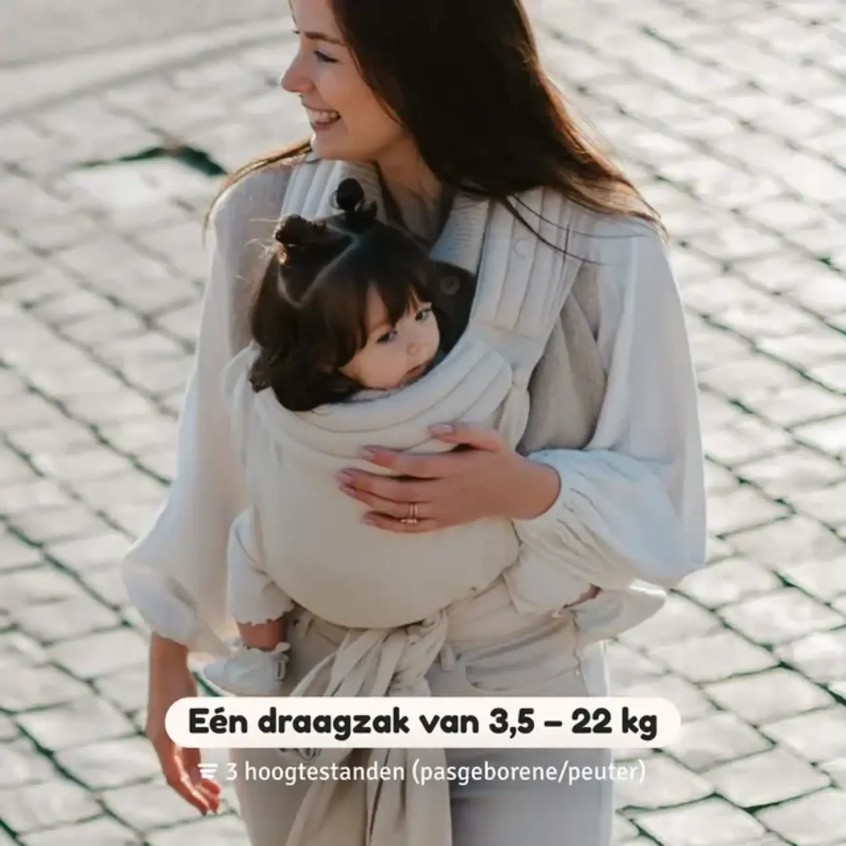 Aeromoov AeroMoov - Ergonomische Half Buckle draagzak - Chevron Cream
