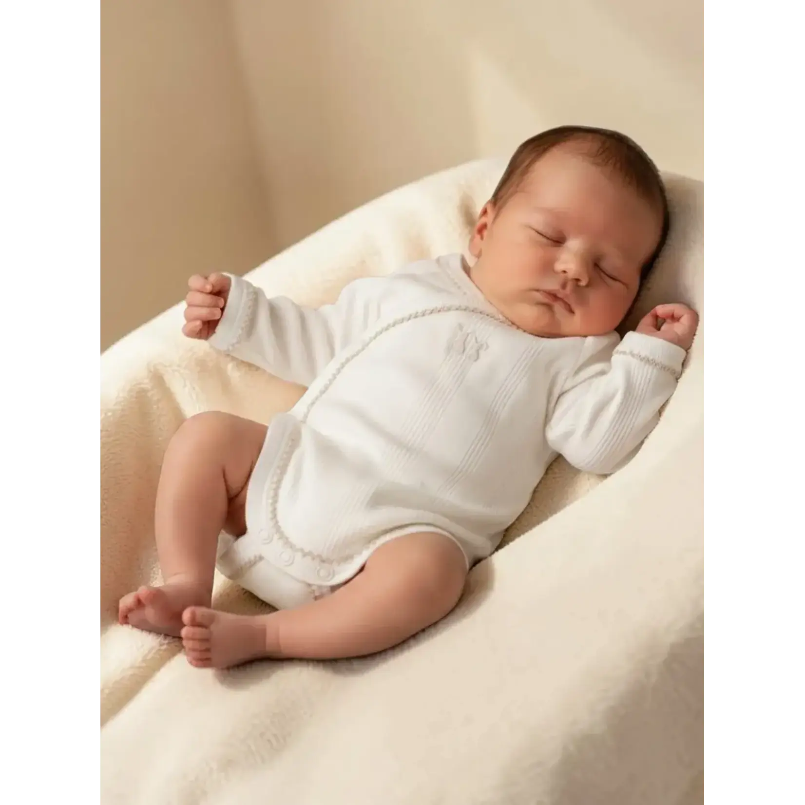 Poetree Kids Poetree Kids - Overslag Romper/Body Lange Mouwen Teddy - Crème