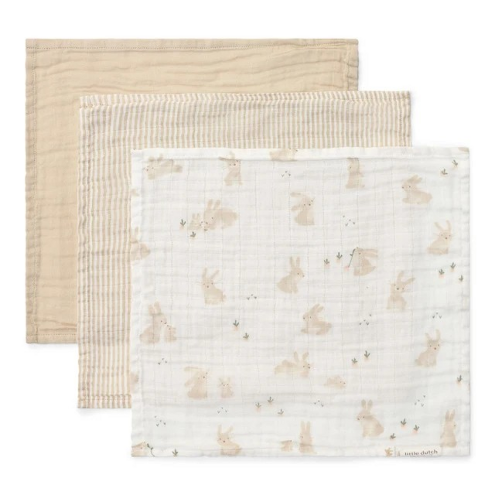 Little Dutch Little Dutch - Monddoekjes set - Wit - Newborn Naturals - Baby Bunny