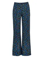 LALAMOUR LALAMOUR SUE TROUSERS LEAF PATTERN LAWI2335