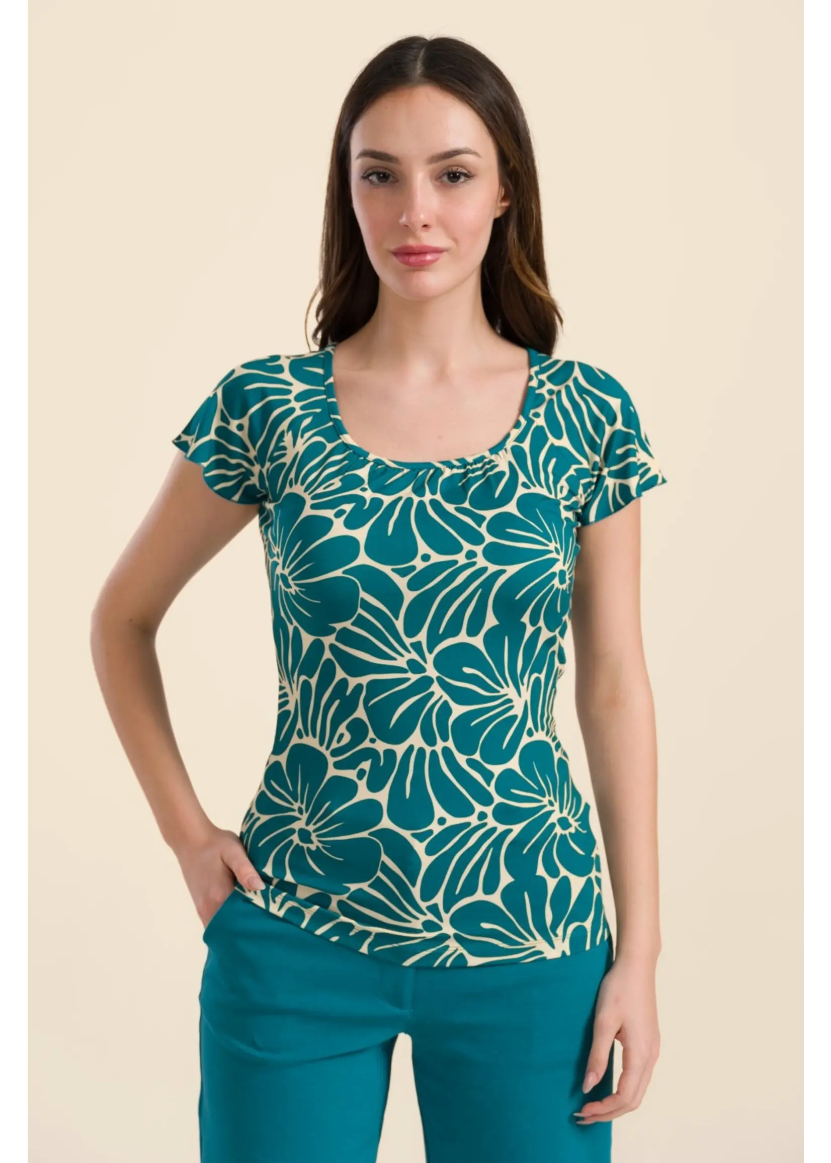 LALAMOUR LALAMOUR  BUTTERFLY TOP SHORT SLEEVE LASU2513