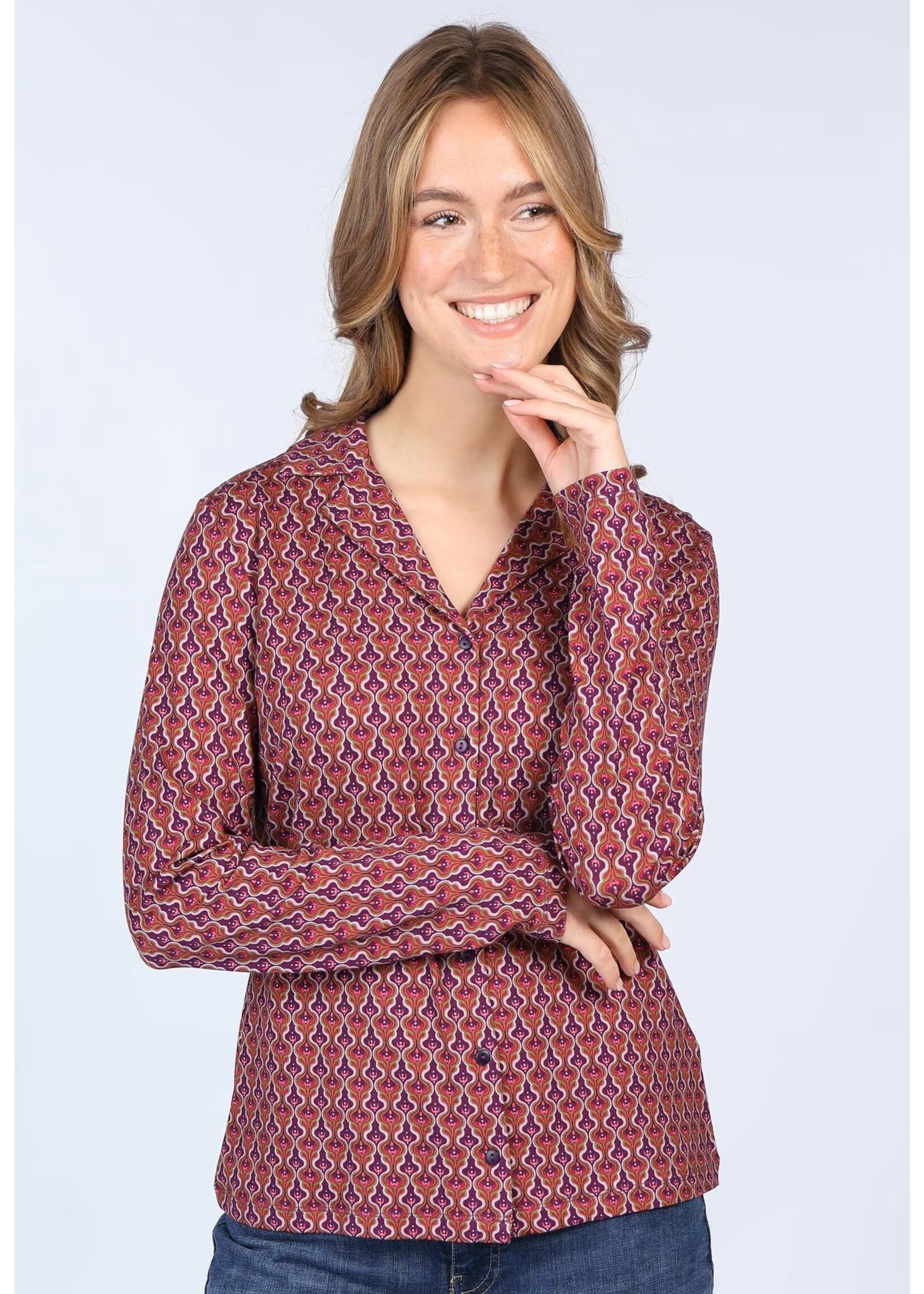 LYKKA DU NORD LYKKA BLOUSE CELESTE GEO 03252-0013