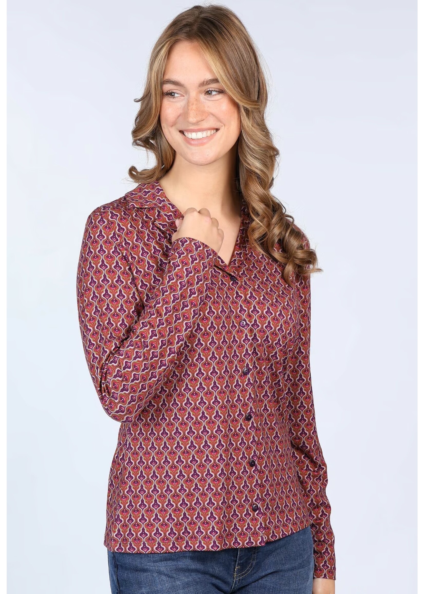 LYKKA DU NORD LYKKA BLOUSE CELESTE GEO 03252-0013