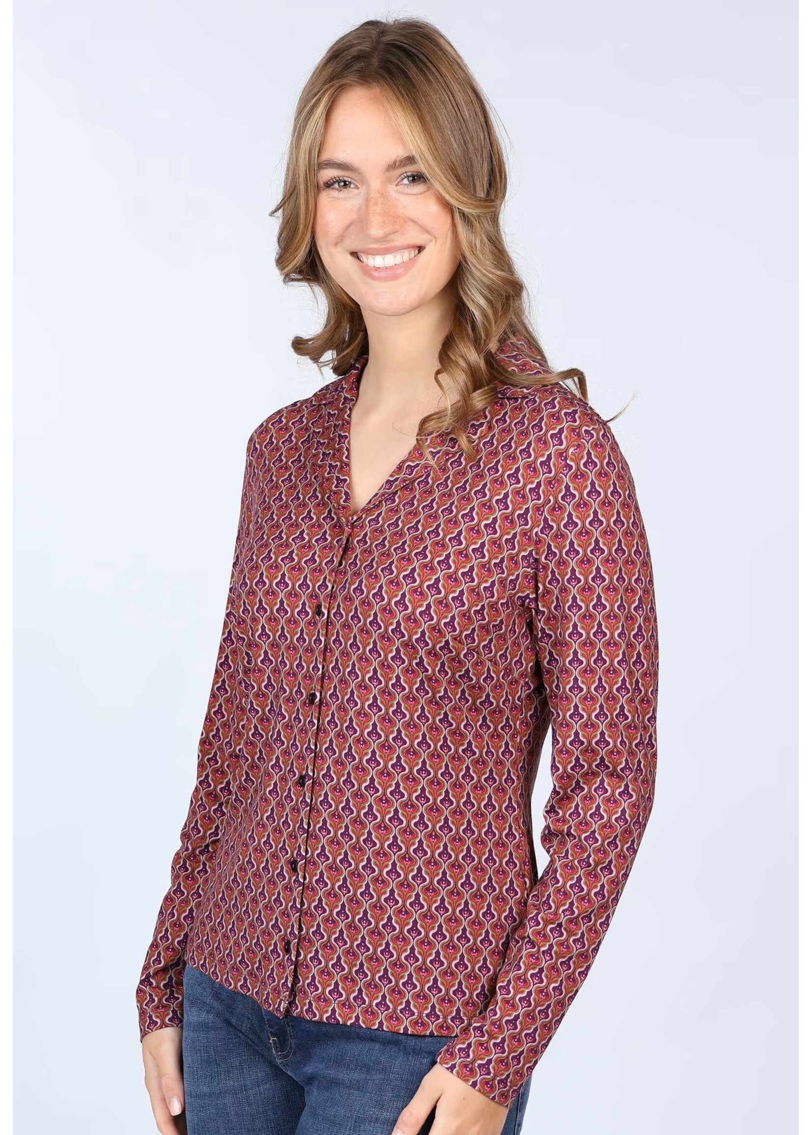 LYKKA DU NORD LYKKA BLOUSE CELESTE GEO 03252-0013