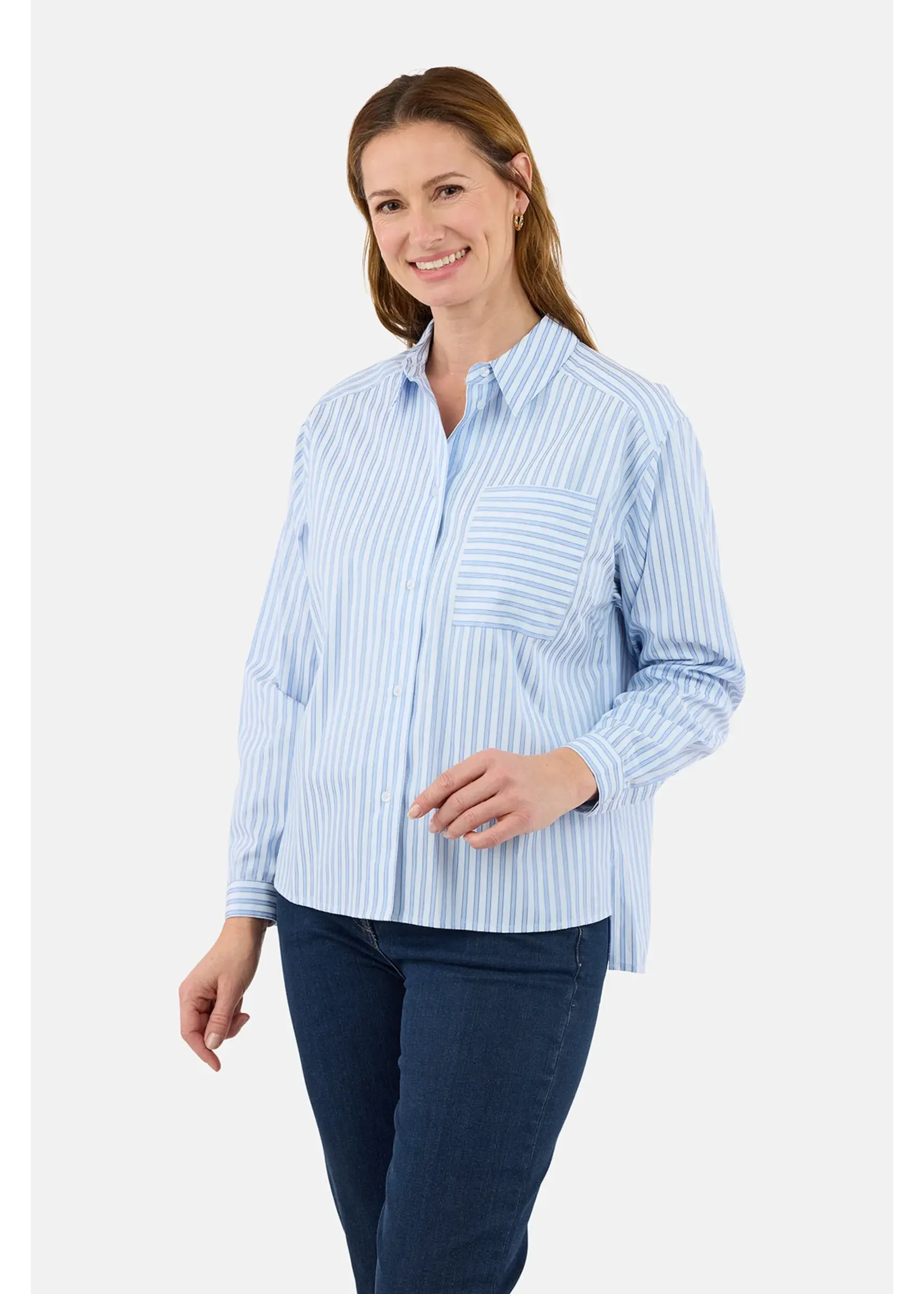 BRANDTEX BRANDTEX BLOUSE STRIPE 219817