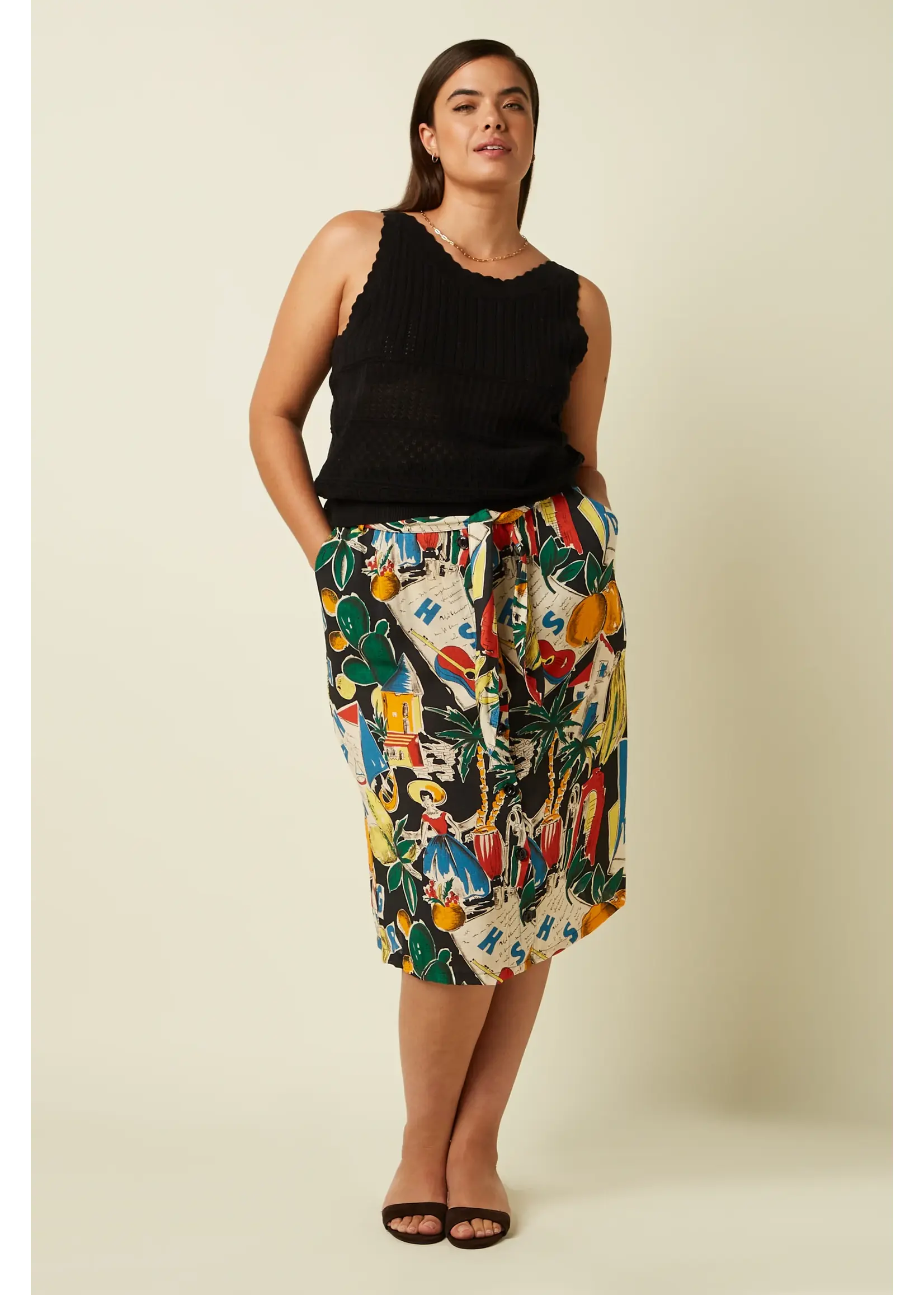 KING LOUIE KING LOUIE LOLA BUTTON SKIRT TROPEZ 10349