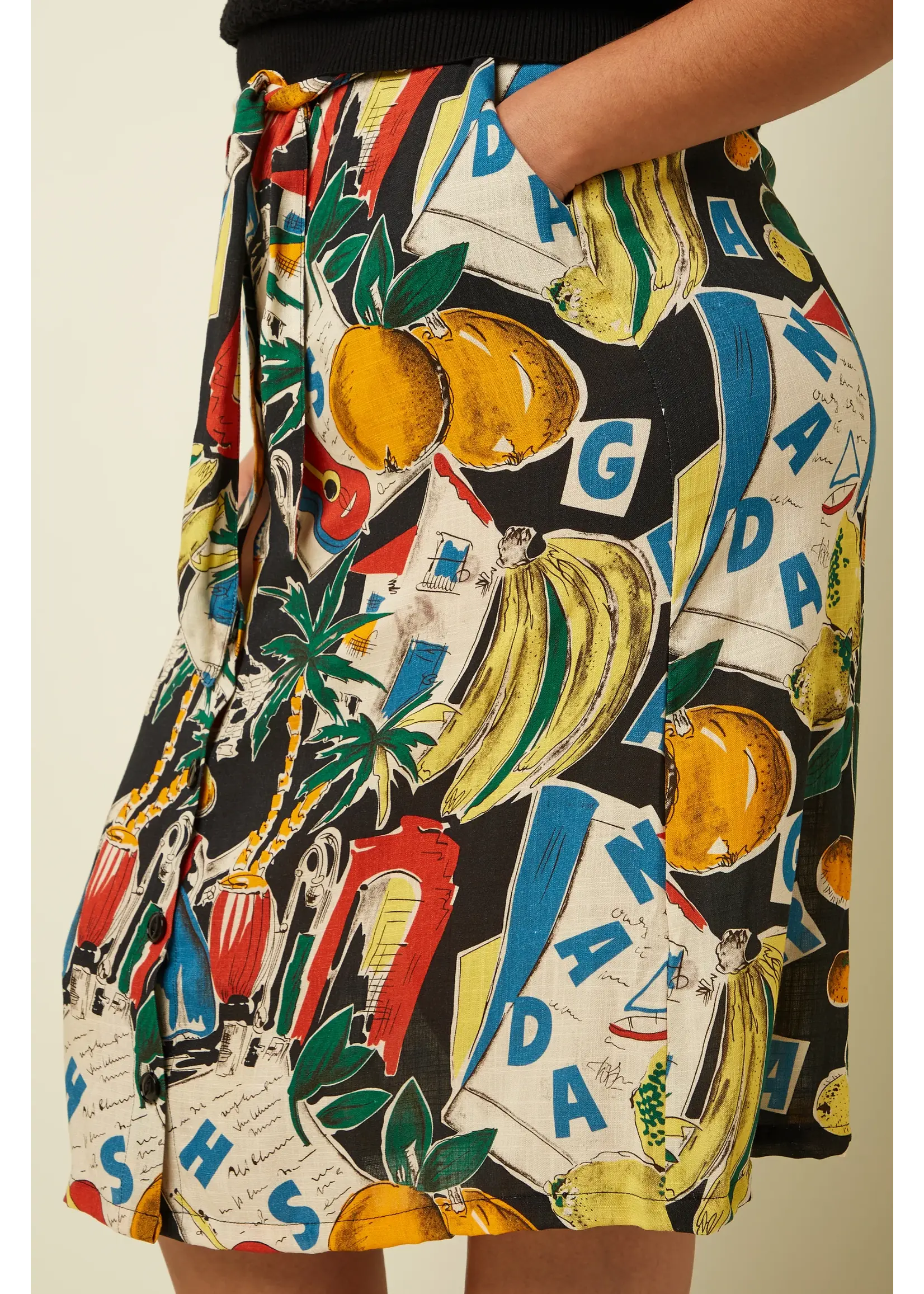 KING LOUIE KING LOUIE LOLA BUTTON SKIRT TROPEZ 10349