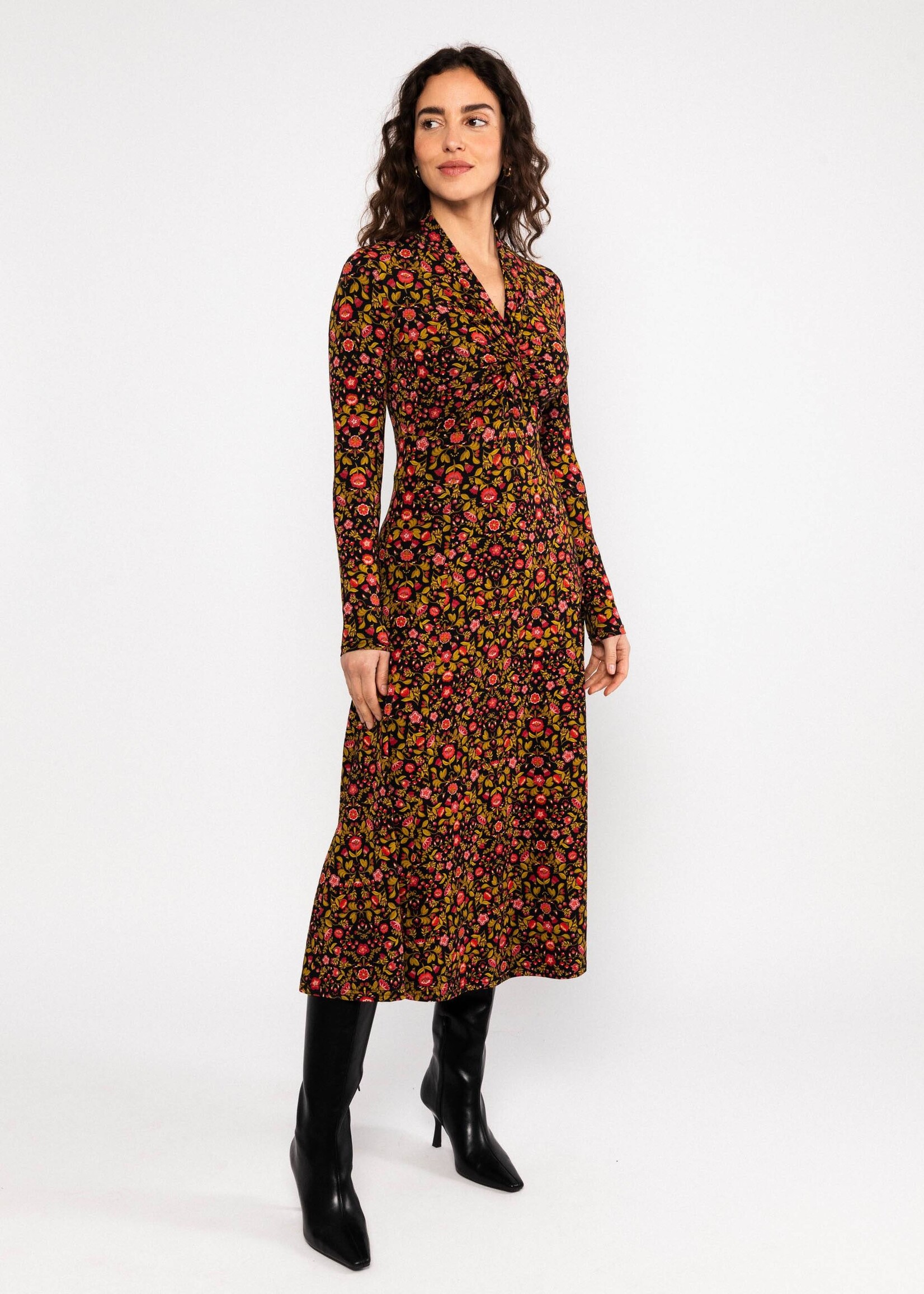 BLUTSGESCHWISTER BLUTSGESCHWISTER JERSEY DRESS HOT KNOT SHAWL 1263-100