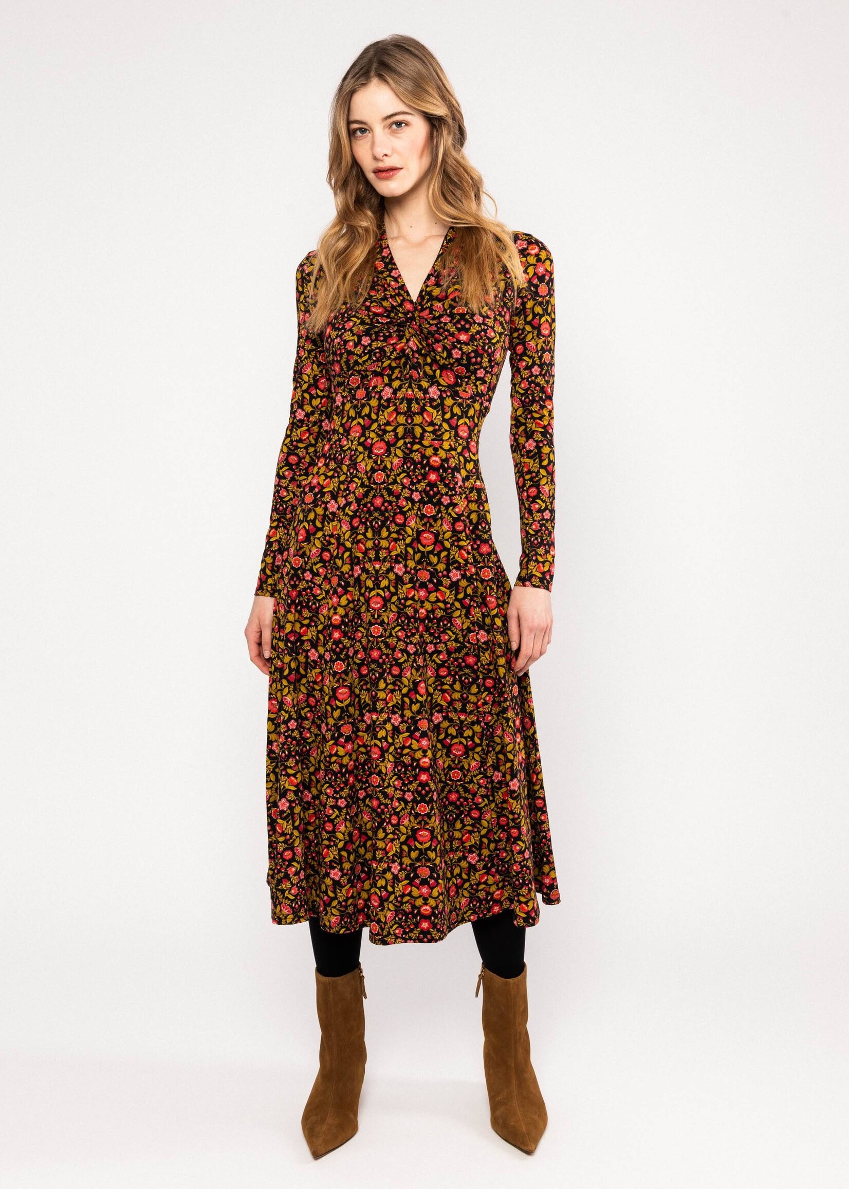 BLUTSGESCHWISTER BLUTSGESCHWISTER JERSEY DRESS HOT KNOT SHAWL 1263-100