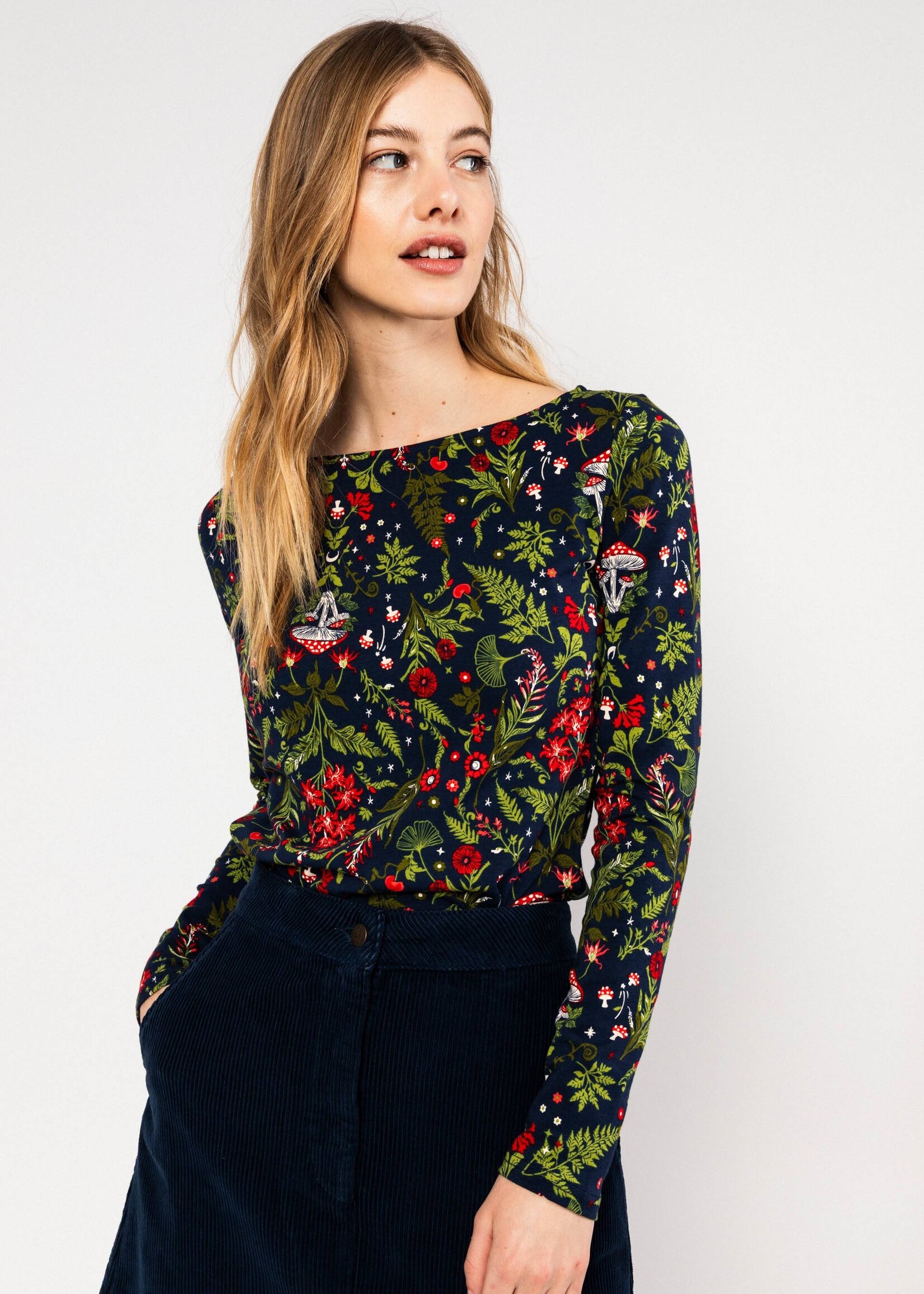 BLUTSGESCHWISTER BLUTSGESCHWISTER T-SHIRT LONGSL. OH MARINE 1263-213