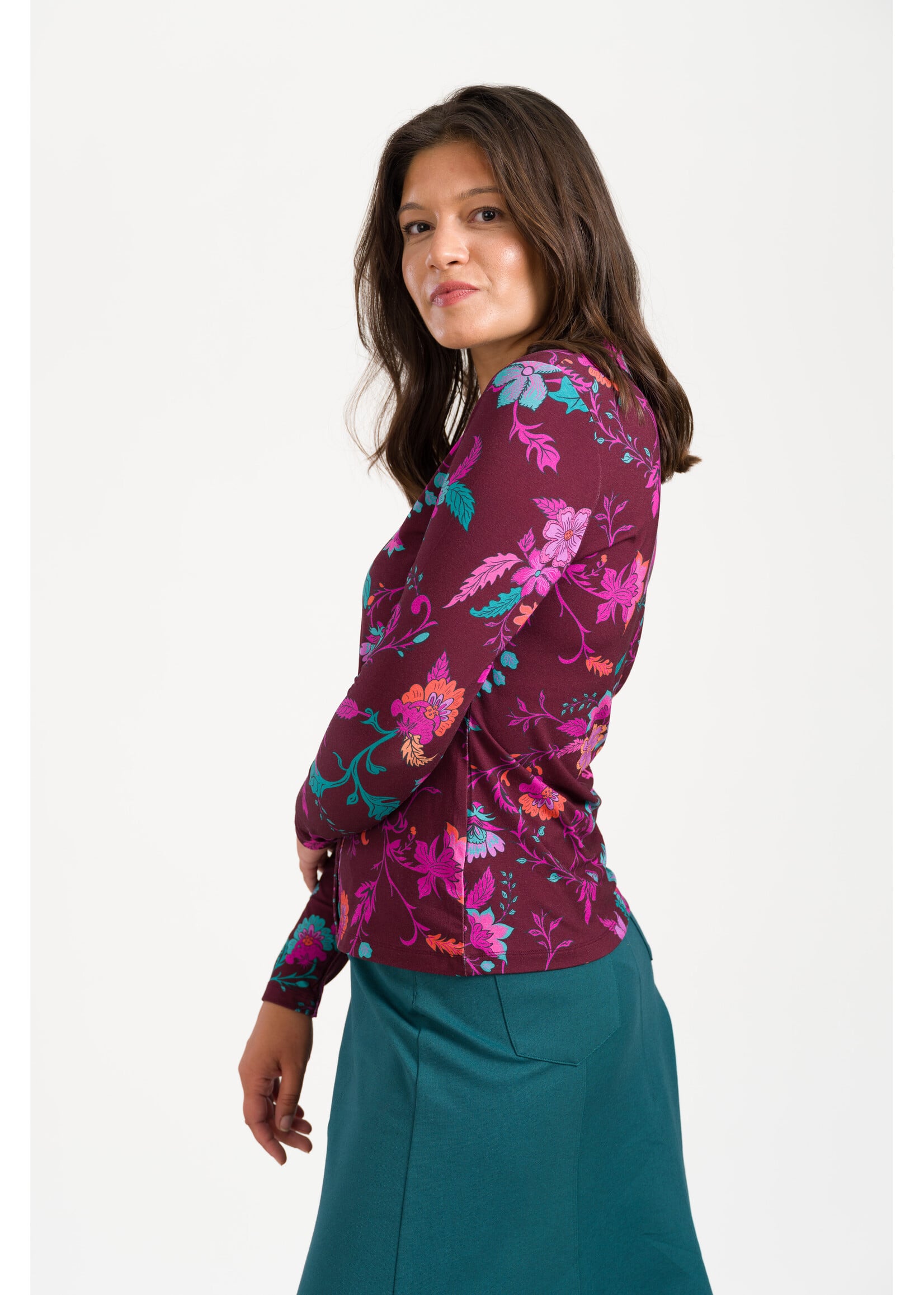 LALAMOUR LALAMOUR LENA BLOUSE LS DARK IVY AW26111