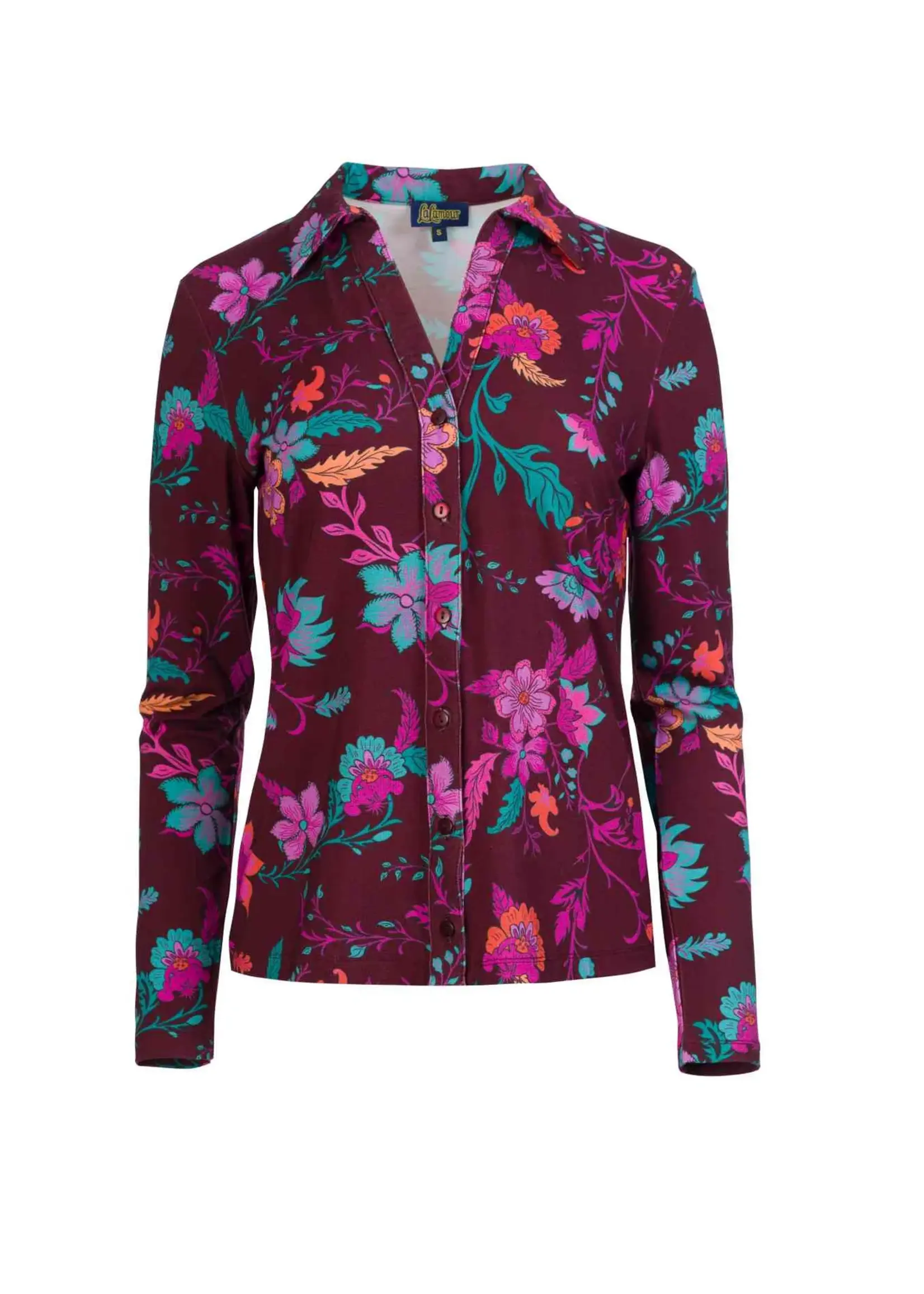 LALAMOUR LALAMOUR LENA BLOUSE LS DARK IVY AW26111