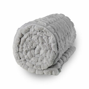 Fleece deken carré - zilvergrijs