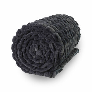 Fleece deken carré - donkergrijs