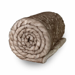 Fleece deken - vachtlook - bruin