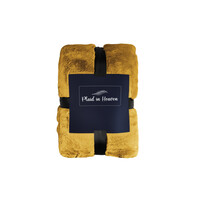 Plaid in Heaven Superzachte okergele fleece deken