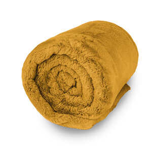 Fleece deken - okergeel