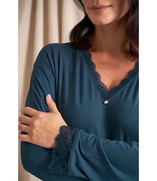 Pretty You London BAMBOO LACE NACHTHEMD TEAL