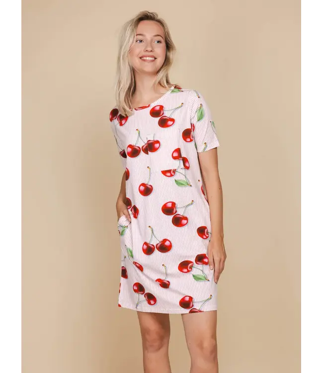 Snurk Amsterdam T-SHIRT DRESS MON CHERRY