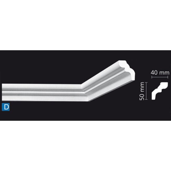 NMC Kroonlijst Nomastyl D+ (50 x 40 mm), lengte 2 m