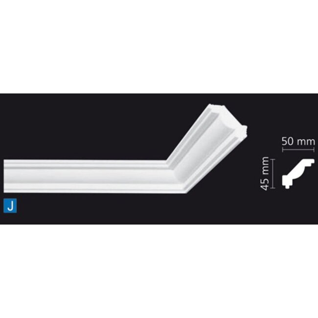 NMC Kroonlijst Nomastyl J+ (45 x 50 mm), lengte 2 m