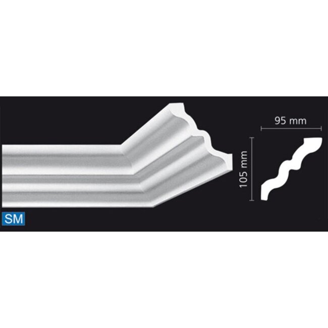 NMC Kroonlijst Nomastyl SM+ (105 x 95 mm), lengte 2 m
