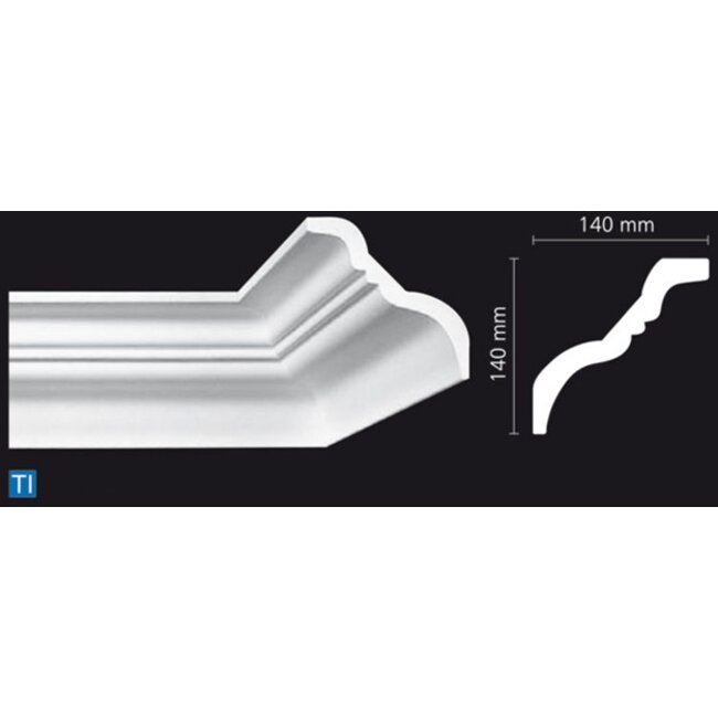 NMC Kroonlijst Nomastyl TI+ (140 x 140 mm), lengte 2 m