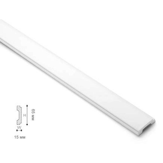 NMC Wallstyl WD1 (65 x 15 mm), lengte 2 m (NMC Deurlijst Rico)
