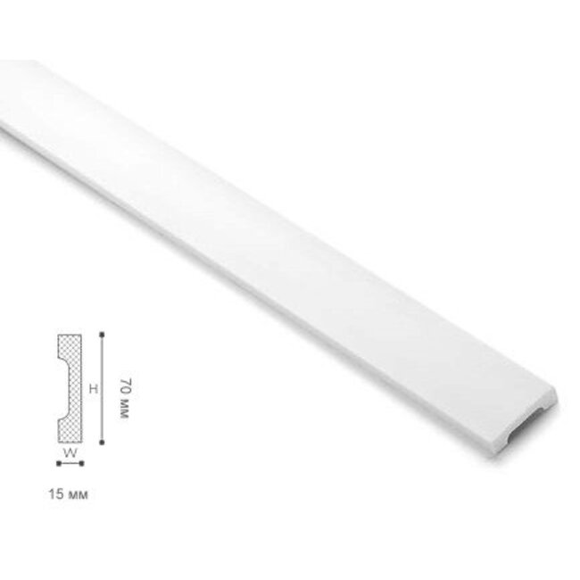 NMC Wallstyl WD2 (70 x 15 mm), lengte 2 m (NMC Deurlijst Danilo)