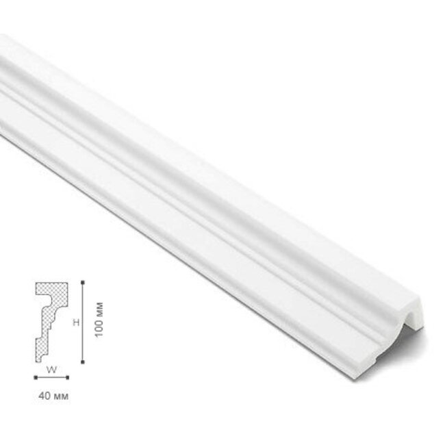 NMC Wallstyl WL4 (100 x 40 mm), lengte 2 m (NMC Sierlijst Arrigo)