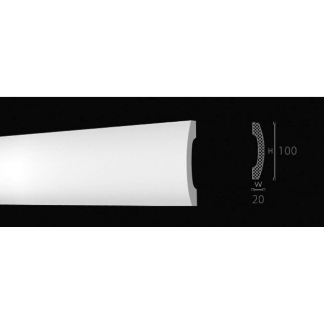NMC Wallstyl / Floorstyl FD3 (100 x 20 mm), lengte 2 m (NMC Deurlijst Santo)