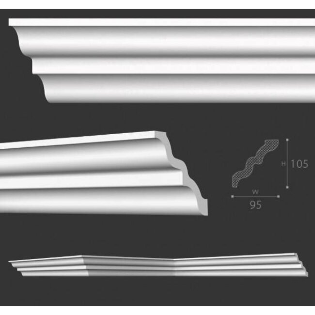 NMC Kroonlijst Nomastyl SM+ (105 x 95 mm), lengte 2 m