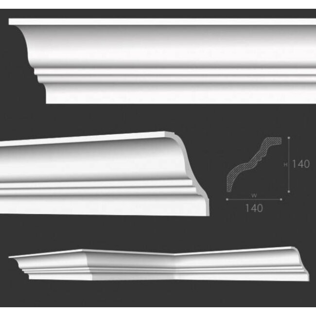NMC Kroonlijst Nomastyl TI+ (140 x 140 mm), lengte 2 m