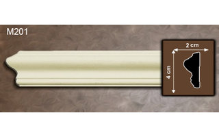 Grand Decor Kaderlijst M201 (40 x 20 mm), polyurethaan, lengte 2 m OP = OP