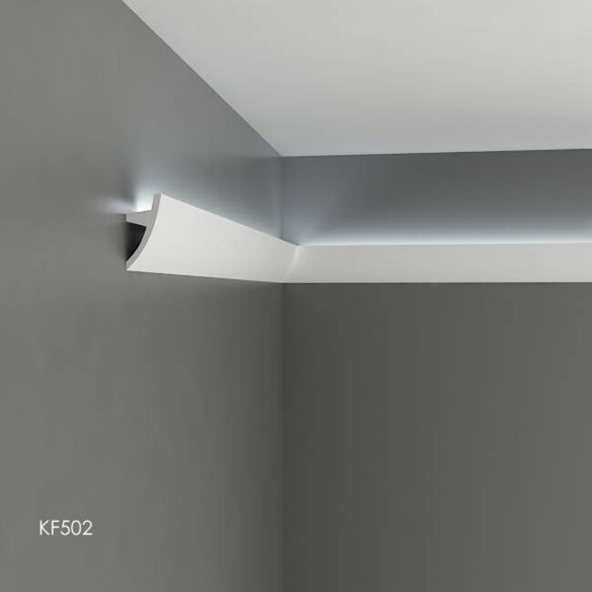 Grand Decor Polyurethaan - LED sierlijst voor indirecte verlichting, KF502 (75 x 36 mm), lengte 2 m