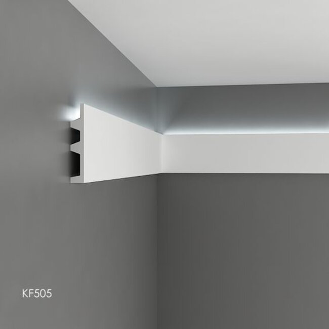 Grand Decor Polyurethaan - LED sierlijst voor indirecte verlichting, KF505 (142 x 25 mm), lengte 2 m