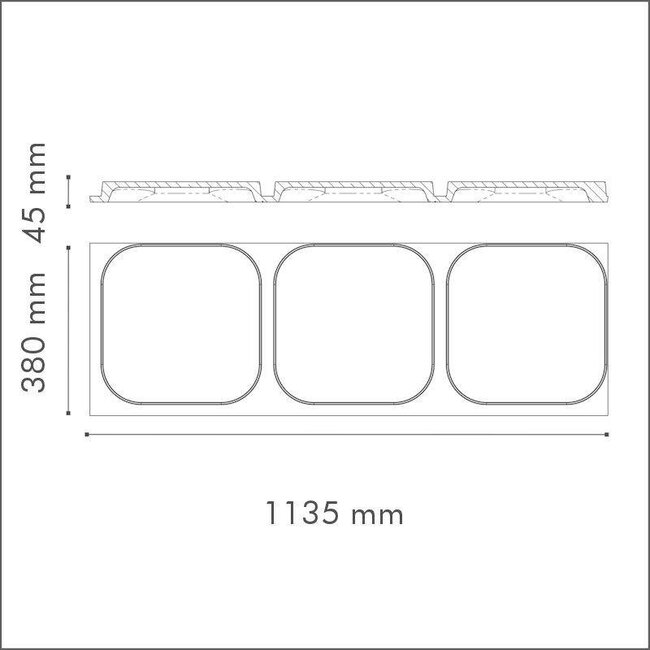 NMC 3D Wallpanel / Wandpaneel Icon Polyurethaan (1135 x 380 x 45 mm)  - 3 Wandpanelen
