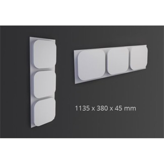 NMC 3D Wallpanel / Wandpaneel Icon Polyurethaan (1135 x 380 x 45 mm)  - 3 Wandpanelen