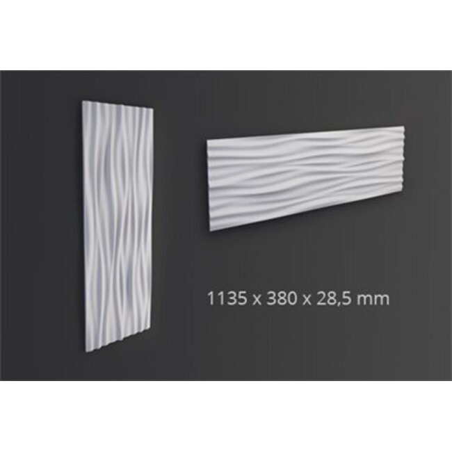 NMC 3D Wallpanel Liquid, Polyurethaan, 38 cm breed, lengte 113,5 cm  - 6 Wandpanelen