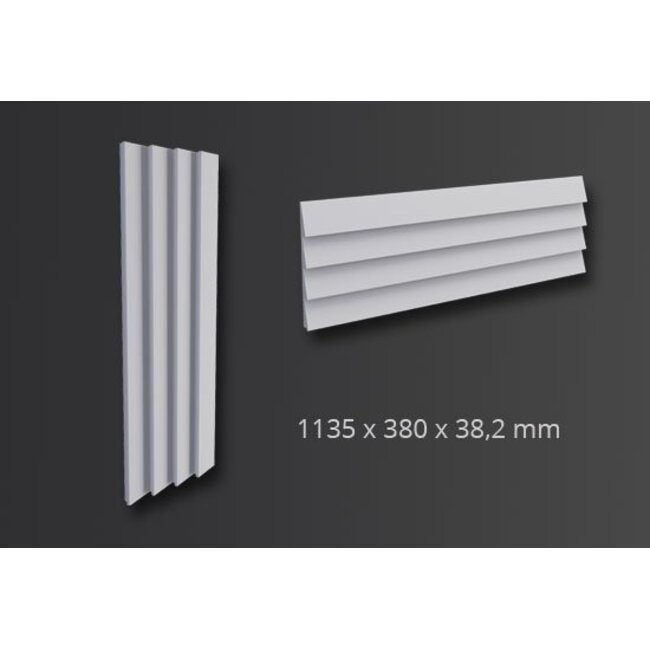 NMC 3D Wallpanel / Wandpaneel Stripe Polyurethaan (1135 x 380 x 38.2 mm)  - 4 Wandpanelen
