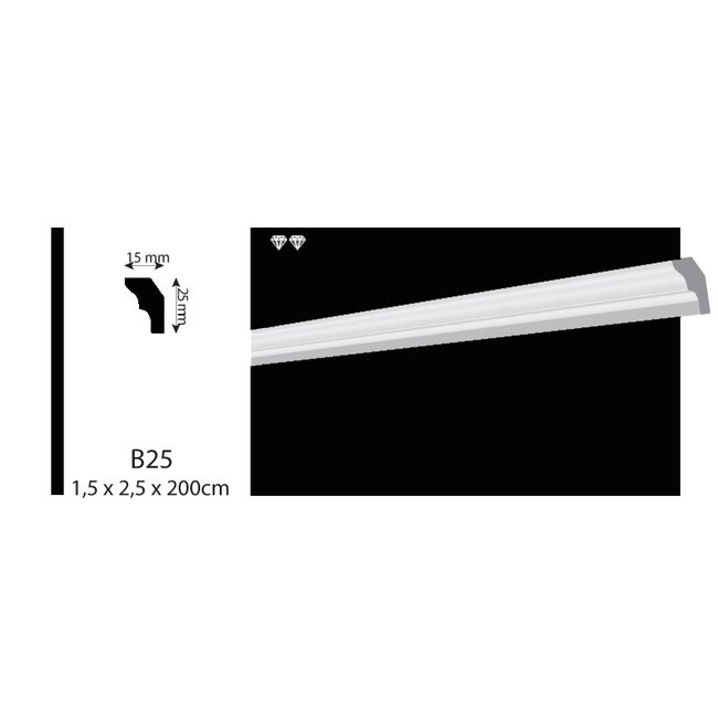 Vidella VB25 (15 x 25 mm), lengte 2 m