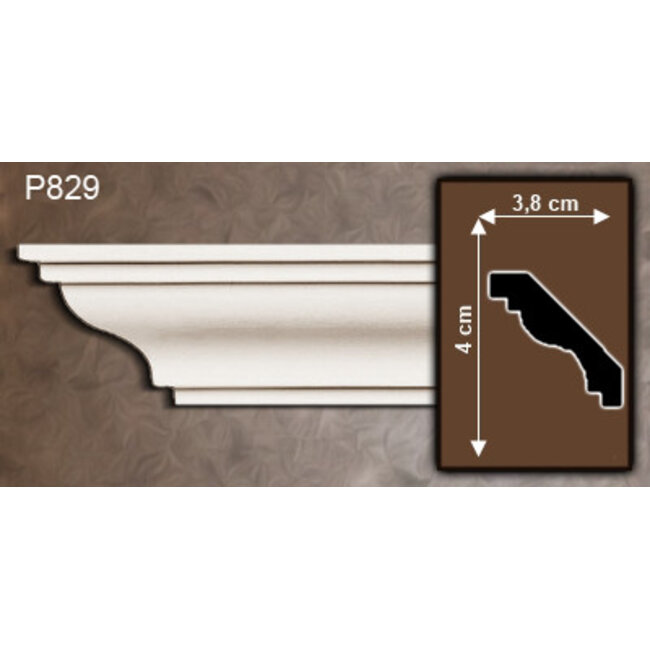 Grand Decor Kroonlijst P829 (40 x 38 mm), polyurethaan, lengte 2 m