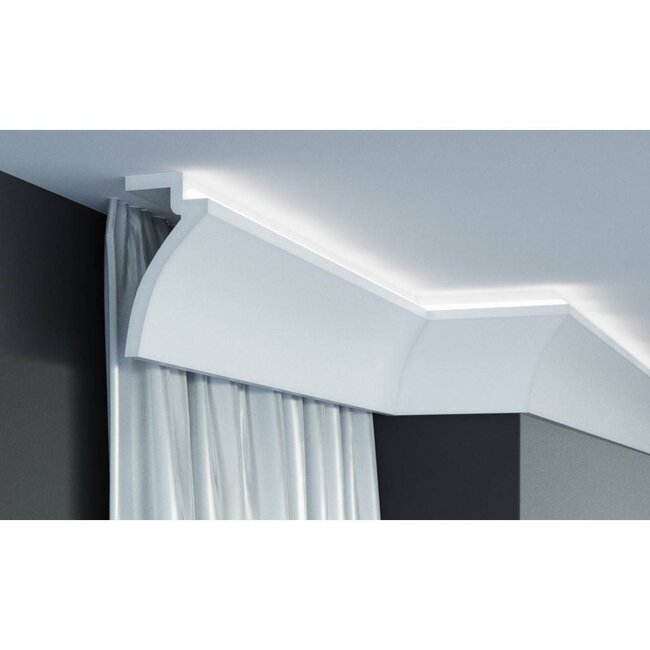 Grand Decor LED gordijnprofiel KF801 — indirecte verlichting met klassieke profielafwerking