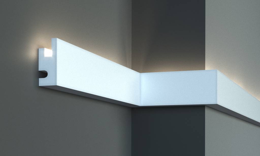 LED sierlijst voor indirecte verlichting XPS, (90x40 mm), lengte 1,15 m - Sierlijsten en Ornamenten Webshop Luteijn